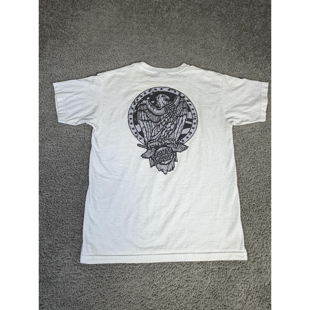 Vintage NHS Santa Cruz Shirt Mens M White Eagle Crest Graphic Skateboarding Tee